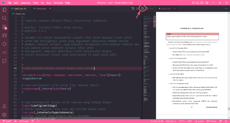 workspace environment latex